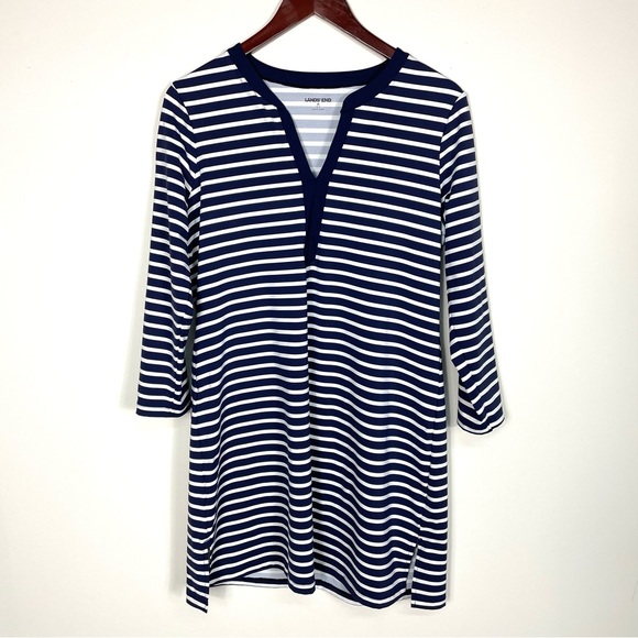 Lands' End Striped Swim Cover Up Dress Size M (10-12) - Picture 2 of 12